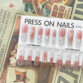 Press On Nails Small Floral Wear Prefabricated Nail Tip Long Ladder Velvet Seal Layer White