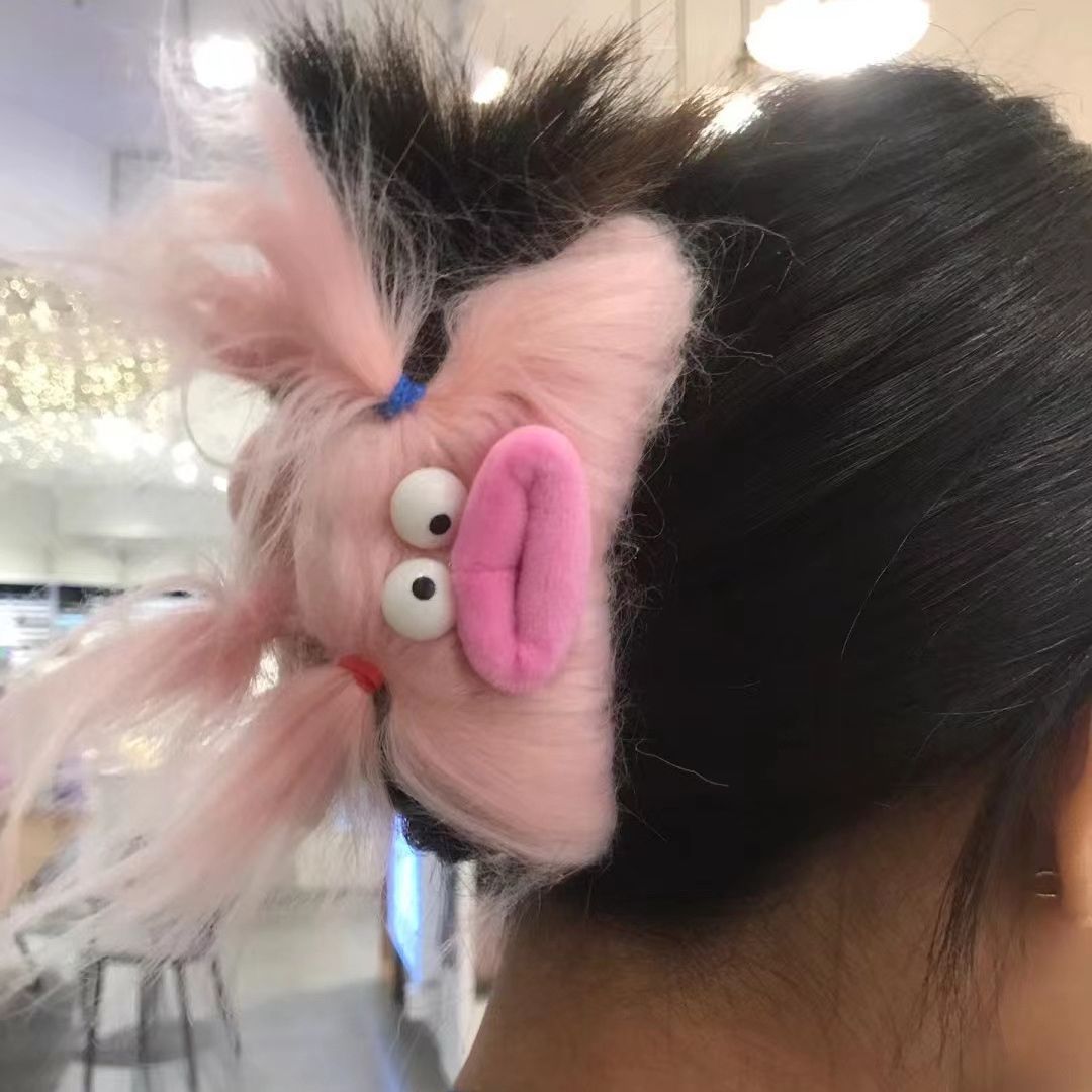 Plush Grip Female Heart Weird Headband With Ears