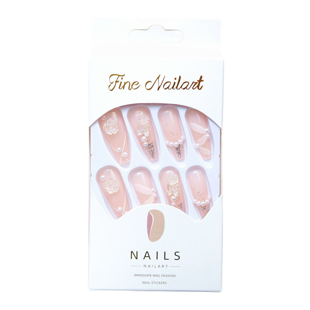 Rose Ribbon Fake Nail Tip