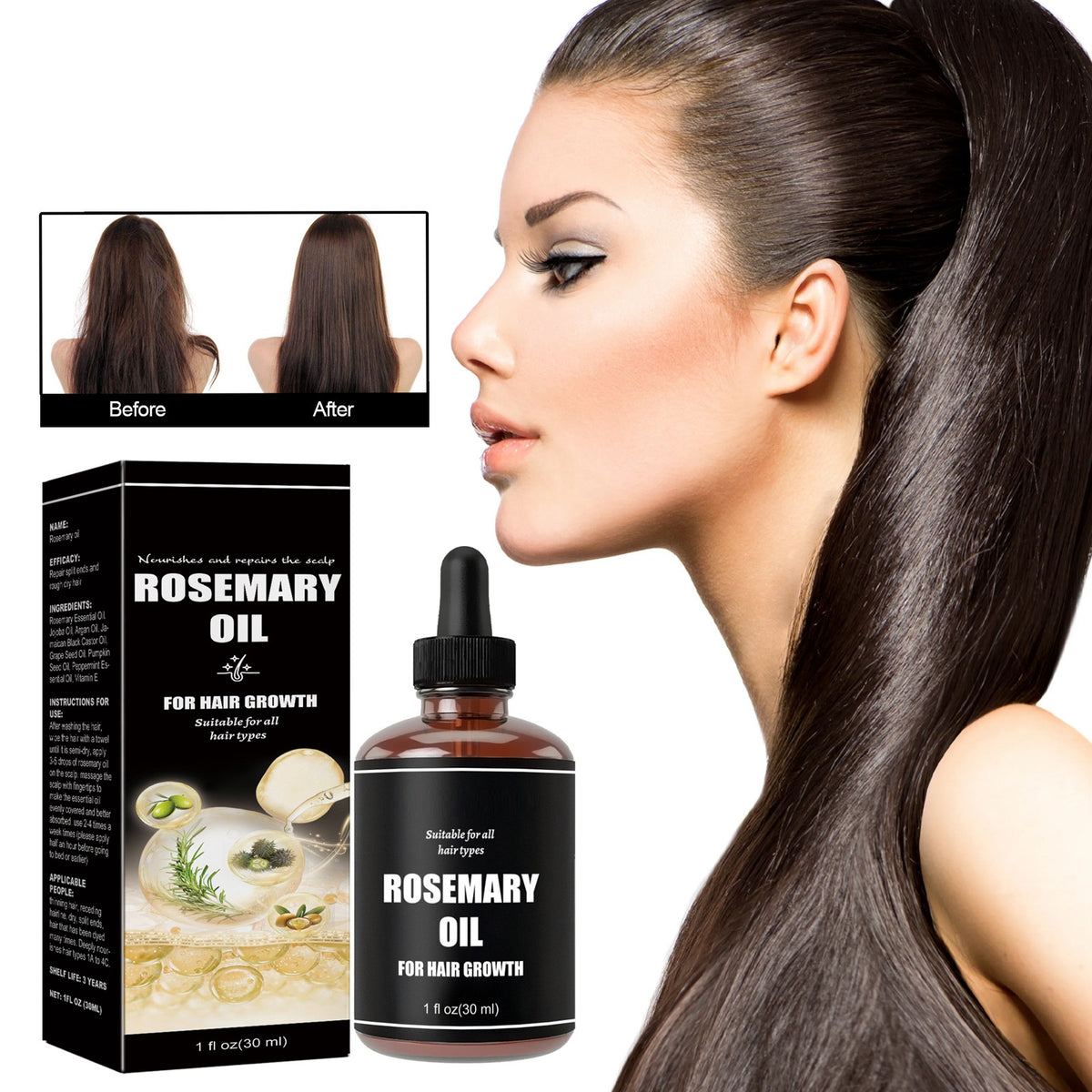 Rosemary Oil Dense Hair Soft Care Hair Nourishing Damaged Hair Tail Dry Hair Manic Rosemary Dense