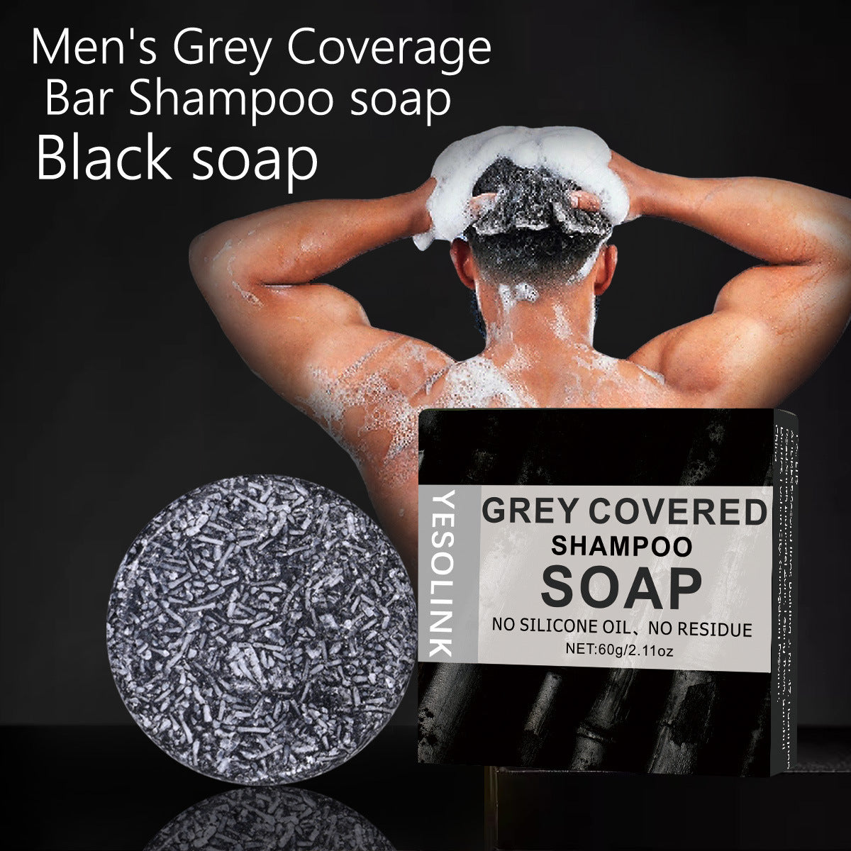 Yesolink Polygonum Multiflorum Black Sesame Bamboo Charcoal Shampoo Soap