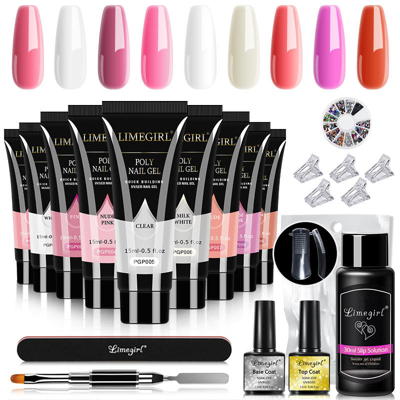 LimeGirl 15ML Crystal Extension Ferrule Nail Tip Nail Beauty Tool Set