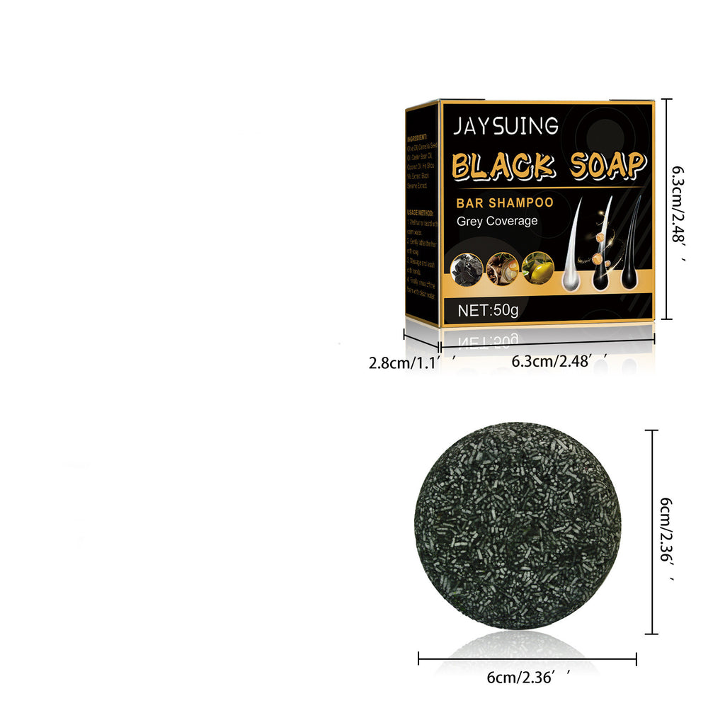 Jaysuing Black Thick Hair Care Cleansing Scalp Supple Hair Hair Fixation Shampoo Soap
