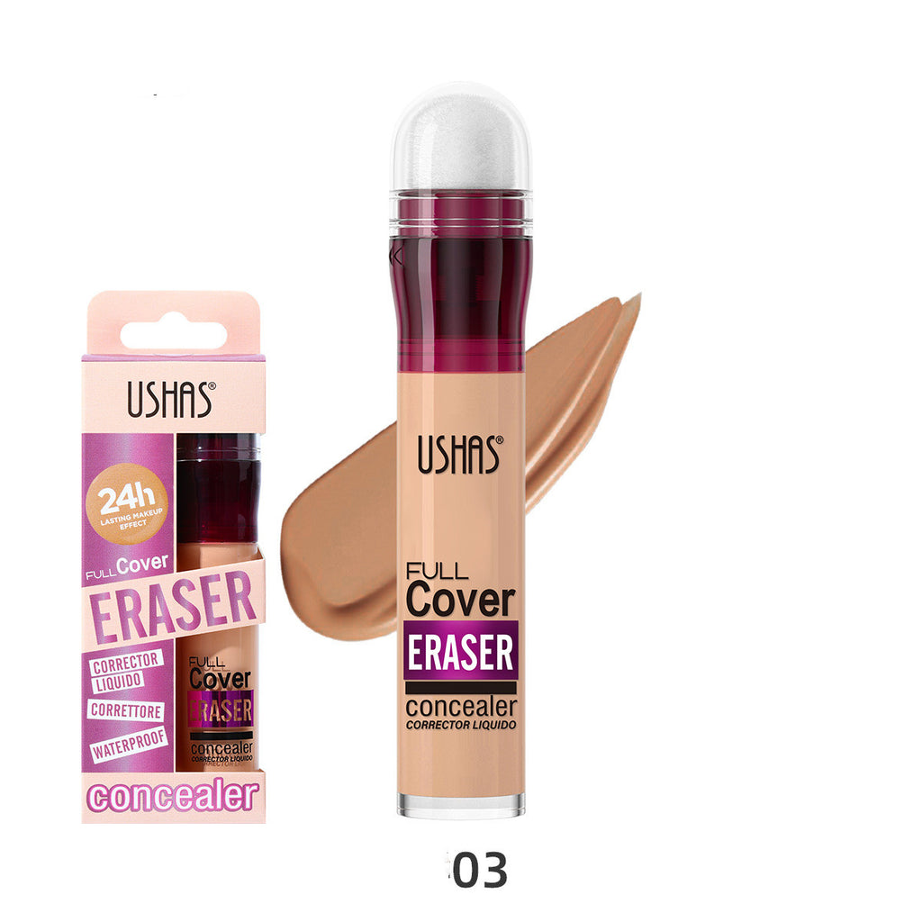 Ushas 12 Colors Sponge Head Liquid Foundation Makeup Liquid Concealer Long Lasting Smear-proof Makeup Waterproof Concealer