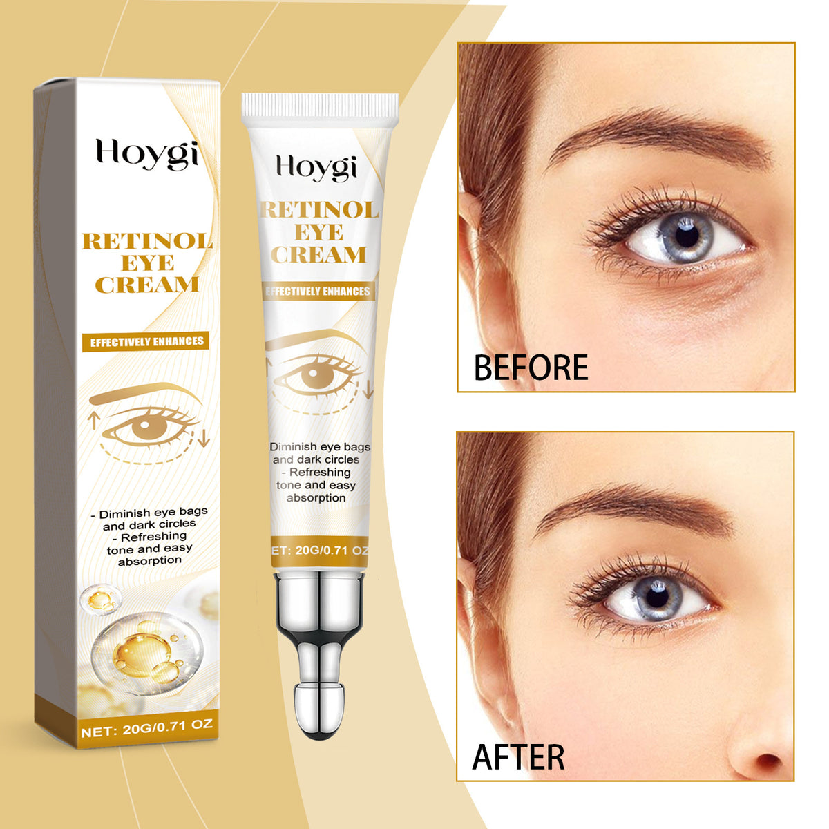 Hoygi Retinol Eye Cream Moisturizing Fading Wrinkle