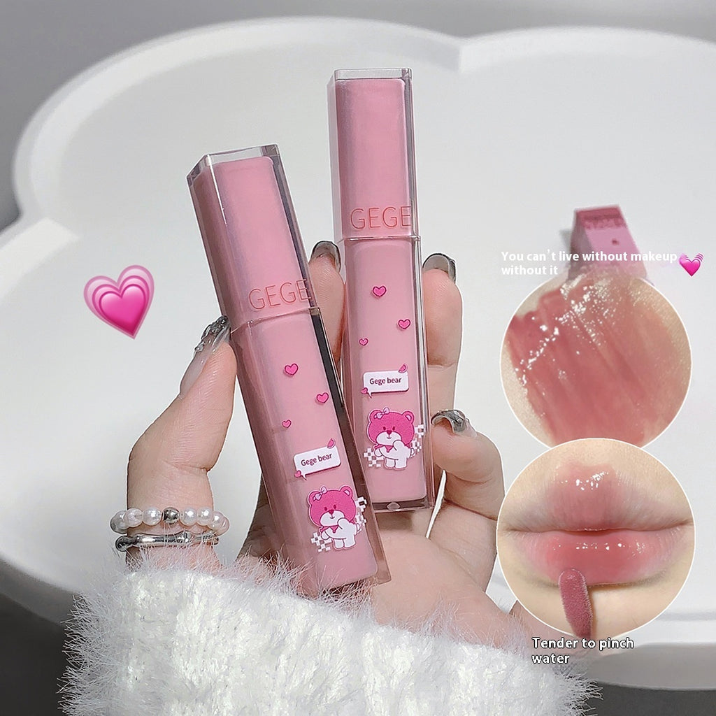 Gege Bear Color Lip Lacquer Lasting No Stain On Cup
