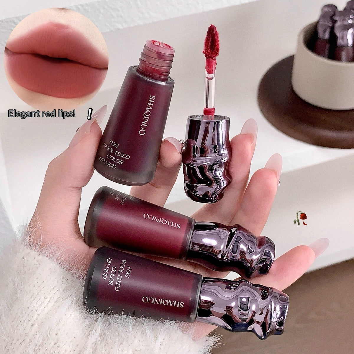 Shaqinuo Mist Velvet Color-Fixing Matte Lip Glaze Lipstick That Makes Your Skin Look Fairer