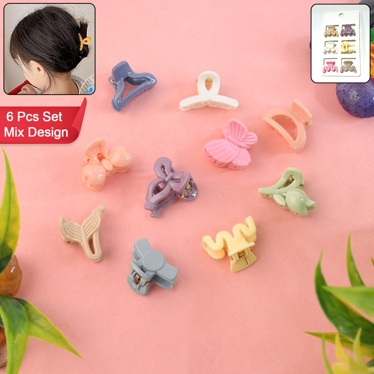 Hair Clips For Girls Kids Hair Accessories (6 Pcs Set)