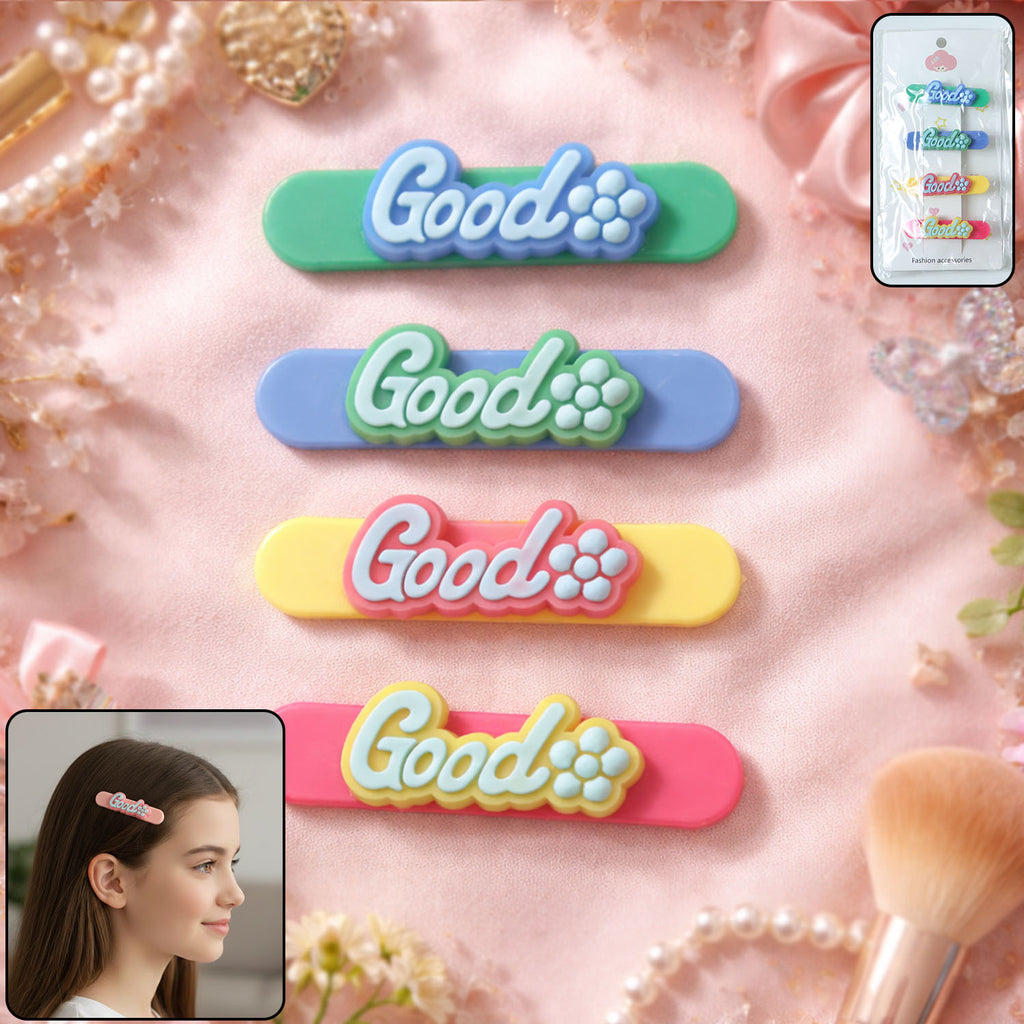 Colorful Good Design Hair Clips (4 Pc)