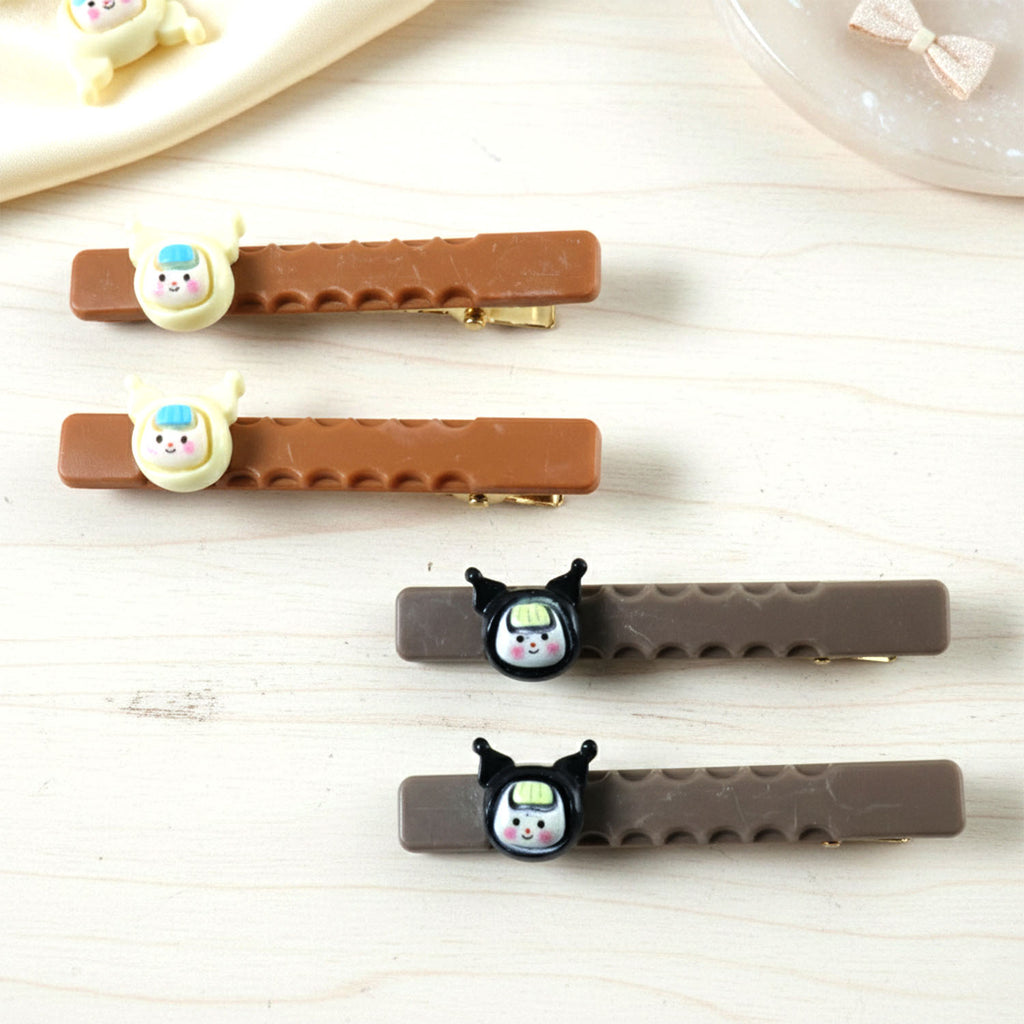 Cute Character Decorative Hair Clip Set (4 Pc)
