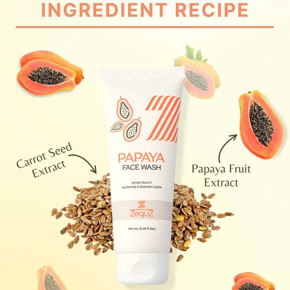 Zequz Papaya Face Wash - (100ml  1 Pc)