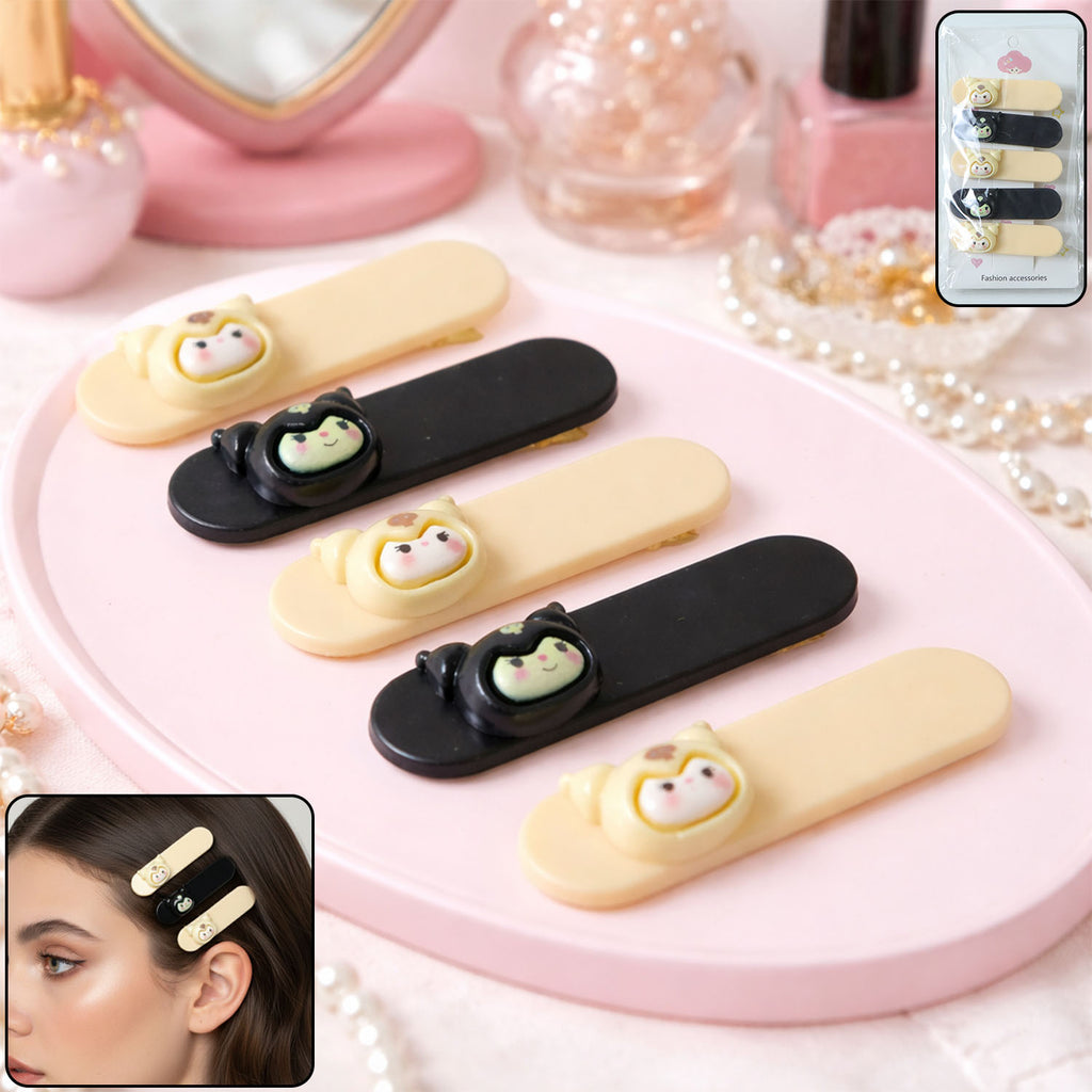 Cute Cartoon Character Hair Clip Set (5 Pc)